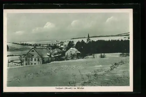 AK Valbert /Westf., Ortspartie im Winter