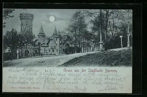 Mondschein-AK Barmen, Partie an der Stadthalle