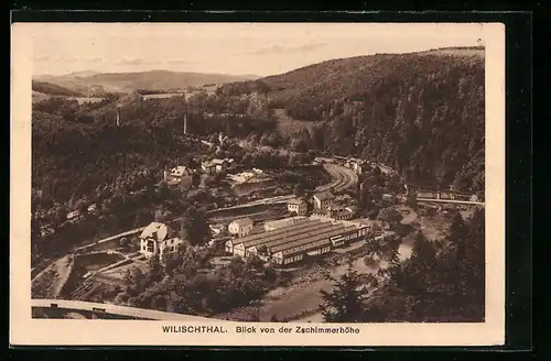 AK Wilischthal, Blick von der Zschimmerhöhe