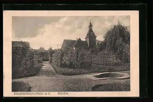 AK Eimbeckhausen a. D., Gartenpartie an der Kirche