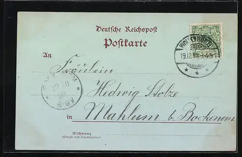 Mondschein-AK Hamburg-Neustadt, Partie am Hotel Hamburger Hof