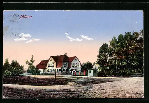 AK Möser, Gasthaus Krüg zum grünen Kranz