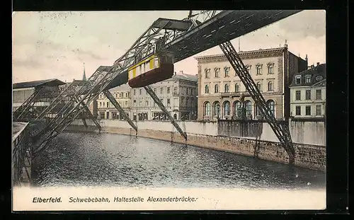 AK Elberfeld, Schwebebahn, Haltestelle Alexanderbrücke