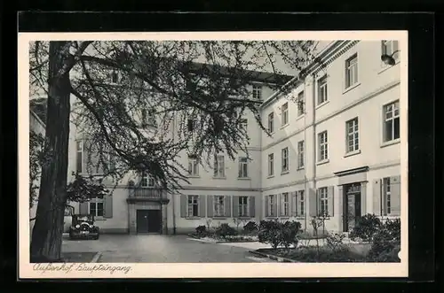 AK Speyer a. Rhein, Stiftungs-Krankenhaus, Aussenhof, Haupteingang