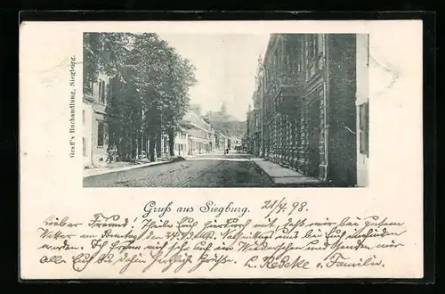 AK Siegburg, Strassenpartie im Sonnenschein