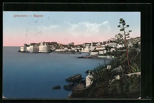 AK Ragusa, Ortsansicht mit Bucht