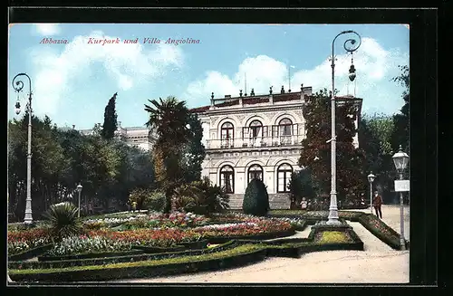 AK Abbazia, Kurpark und Villa Angiolina