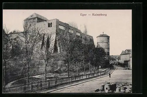 AK Eger, Gesamtansicht der Kaiserburg