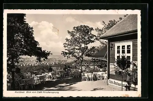 AK Karlsbad, Blick vom Café Hirschensprung