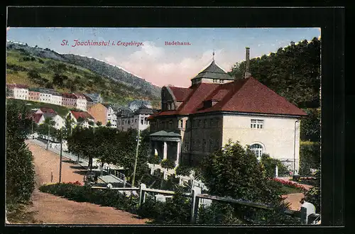 AK St. Joachimstal i. Erzgebirge, Badehaus