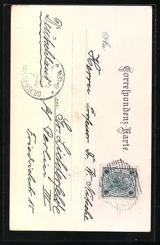 Künstler-AK Karlsbad, Flaneure an der Stephaniewarte bei Abendstimmung