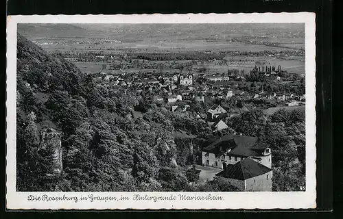 AK Graupen, Die Rosenburg, Im Hintergrunde Mariaschein