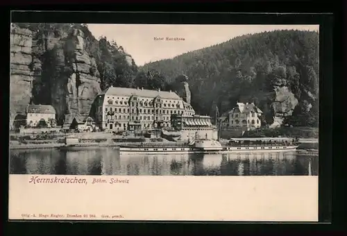 AK Herrnskretschen /Böhm. Schweiz, Hotel Herrnhaus