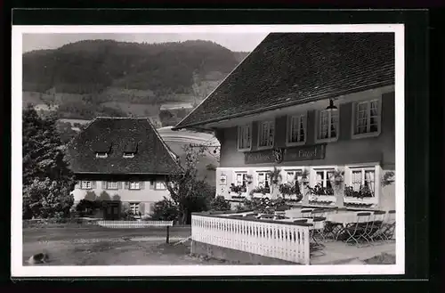 AK Obersimonswald /Bad. Schwarzwald, Gasthaus zum Engel, Bes.: Georg Schultis