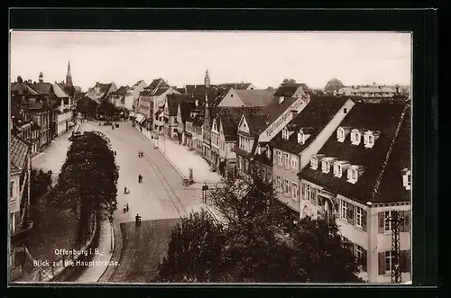 AK Offenburg, Hauptstrasse mit Kaufhaus Karl Wörter