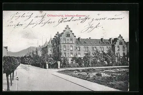 AK Offenburg, Blick auf die Infanterie-Kaserne