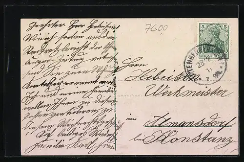 AK Offenburg, Blick auf die Infanterie-Kaserne