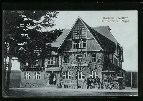AK Hermsdorf / Erzgeb., Hotel Kurhaus Wettin von R. Rehn