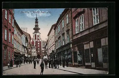 AK Pozsony-Pressburg, Blick in die Michaelertorgasse