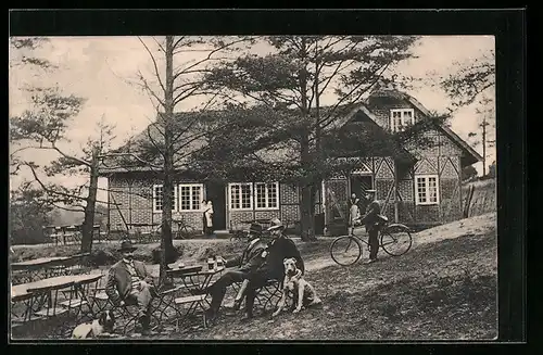 AK Walsrode, Gasthof mit Gartencafé