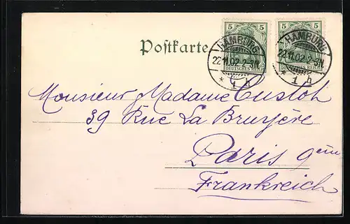 AK Hamburg-Hamm, Jordanstrasse mit Passanten