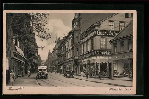 AK Hagen i. W., Elberfelderstrasse mit Geschäften