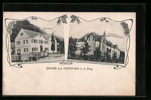 AK Herchen a. d. Sieg, Hotel Hammer, Pädagogium