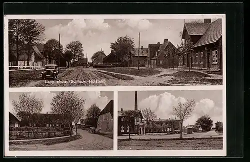 AK Langenhorn /Schlesw.-Holstein, Ortspartie, Strassenpartien