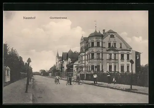 AK Naunhof, Goethestrasse mit Anwohnern