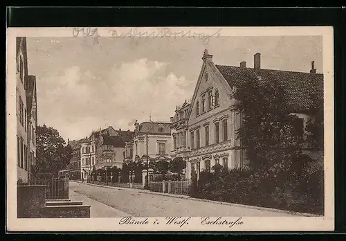 AK Bünde i. W., Eschstrasse mit Villen