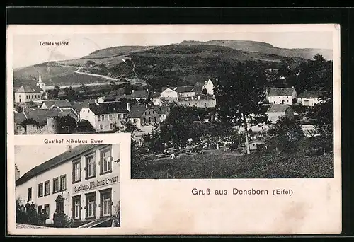 AK Densborn /Eifel, Gasthof Nikolaus Ewen, Totalansicht