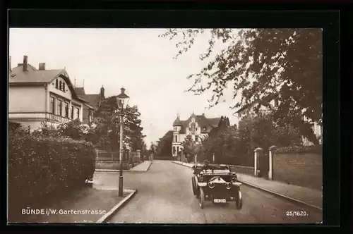 AK Bünde i. W., Partie in der Gartenstrasse