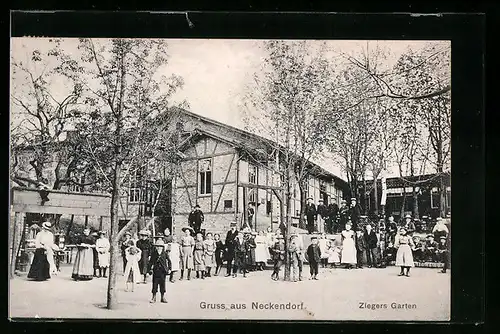 AK Neckendorf, Partie in Ziegers Garten