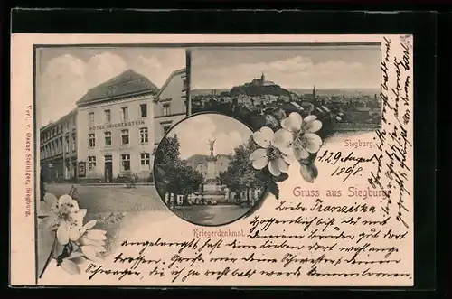 AK Siegburg, Hotel Reichenstein, Kriegerdenkmal