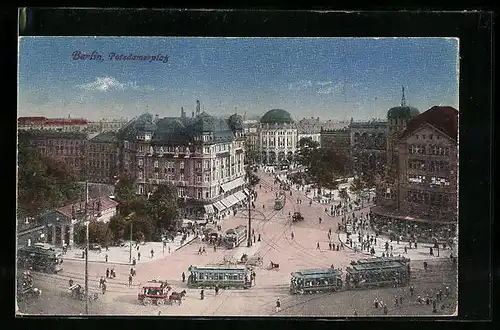 AK Berlin, Potsdamerplatz mit Strassenbahn