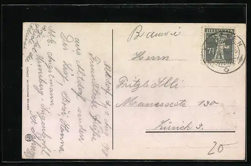 AK Altdorf, Dorfplatz mit Telldenkmal, Strassenbahn