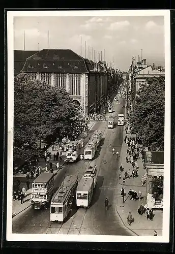 AK Berlin, Strassenbahn in der Leipziger Strasse