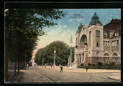 AK Essen, Strassenbahn in der Huyssen-Allee