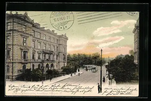 AK Göteburg, Park-och Victoriagatorna, Strassenbahn