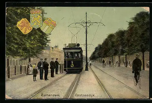AK Rotterdam, Oostzeedijk, Strassenbahn
