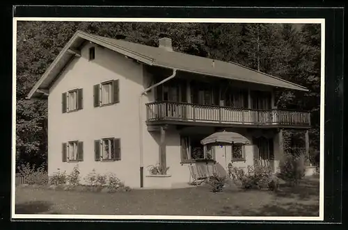 AK Ruhpolding /Obb., Hotel-Pension Hildegard Hausmann, Parkweg 4, Gartenansicht