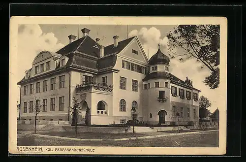 AK Rosenheim, Kgl. Präparandenschule mit Strasse