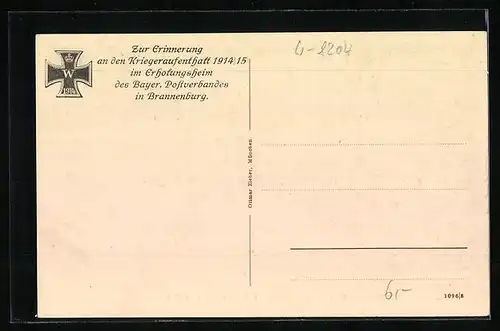 AK Brannenburg, Erholungsheim des Bayer. Postverbandes, Parkpartie mit Einzelhäusschen