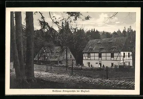 AK Maxdorf, Gasthaus Königsmühle mit Scheune und Garten