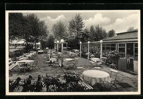 AK Colditz, Gasthaus Waldschänke v. H. Vogel mit Gartenlokal