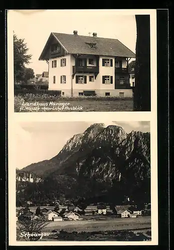 AK Schwangau, Pension Landhaus Häringer, Gesamtansicht mit Bergpanorama