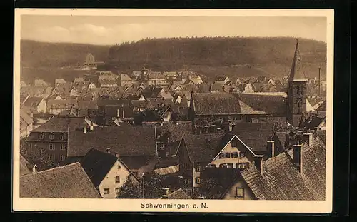 AK Schwenningen a. N., Teilansicht aus der Vogelschau