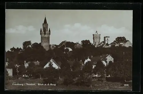 AK Friedberg /Hessen, Ortsansicht mit Burg