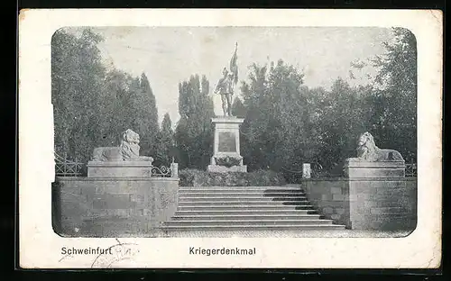 AK Schweinfurt, Ansicht vom Kriegerdenkmal