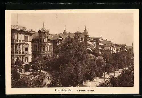 AK Friedrichroda, Villen in der Alexandrinenstrasse